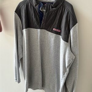 Gray and Black Quilted Pullover